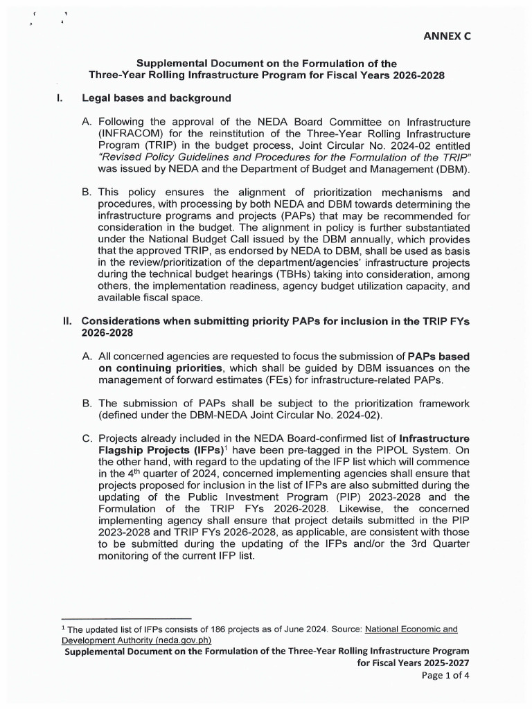 Annex C Supplemental Document On The Formulation of The TRIP FYs 2026 ...