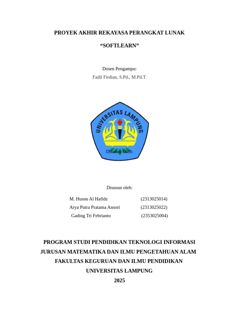 Proyek Akhir SoftLearn: Platform RPL | PDF