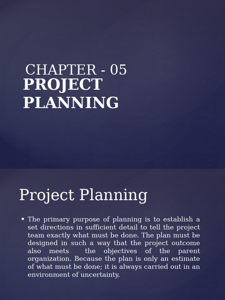 Chapter - 05 Project Planning | PDF
