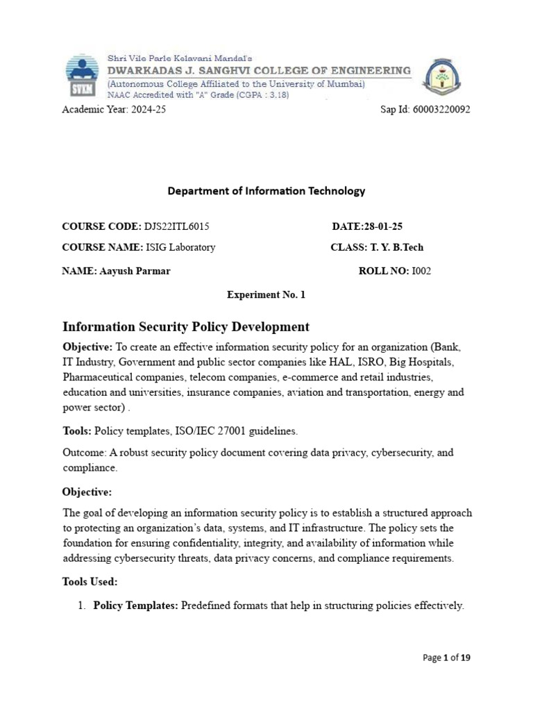 Information Security Policy Development Guide | PDF | Security ...