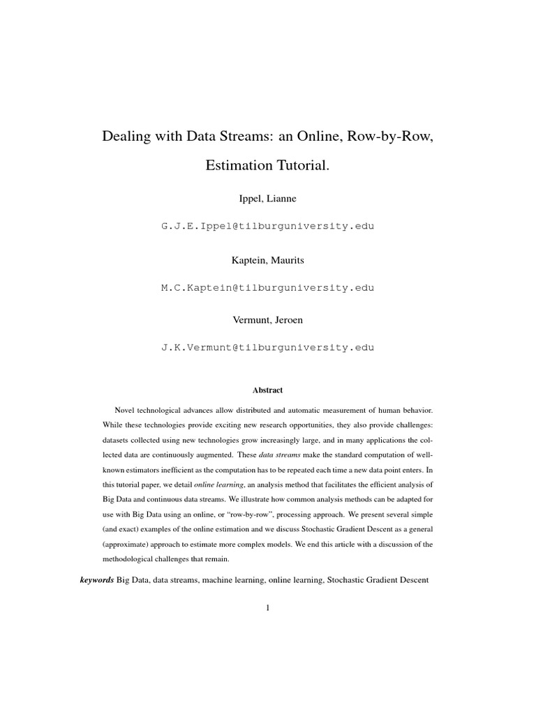 Online Learning for Big Data Analysis | PDF | Regression Analysis ...