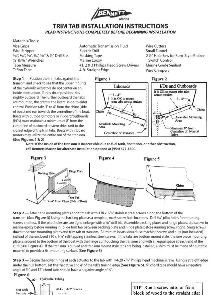 Marine Trim Tab_installation Drill Screw