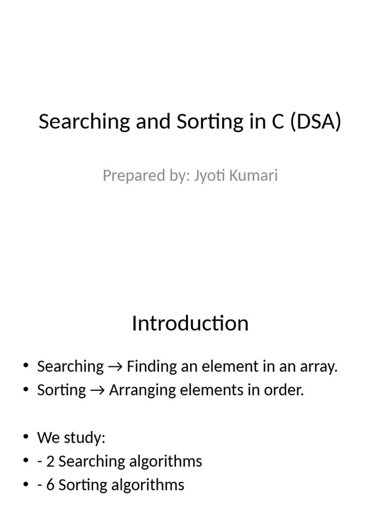 C Algorithms: Searching & Sorting Guide | PDF