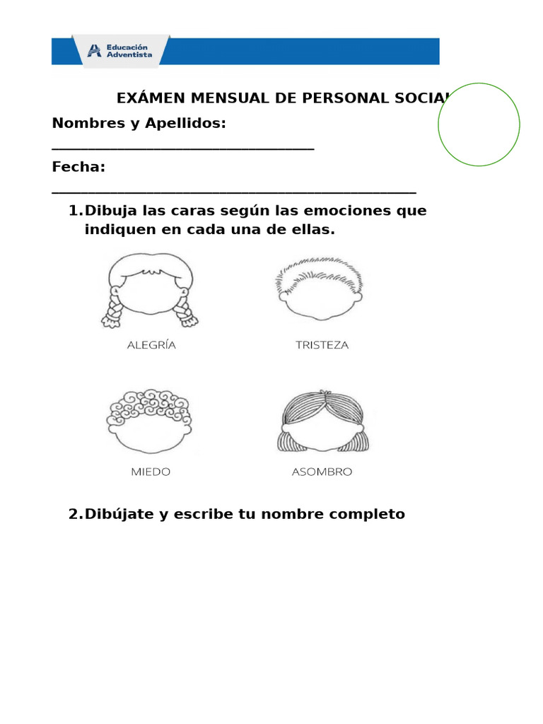 Examen Mensual de Personal Social | PDF