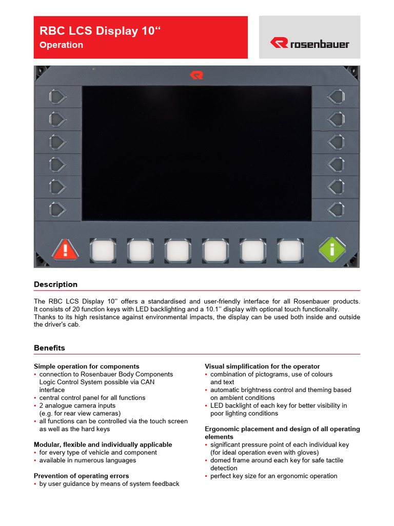PC598 LCS DataSheet Display10 en | PDF | Touchscreen