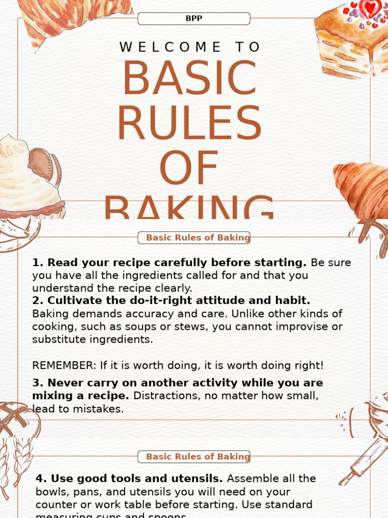 Essential Baking Rules and Tips | PDF | Baking | Oven