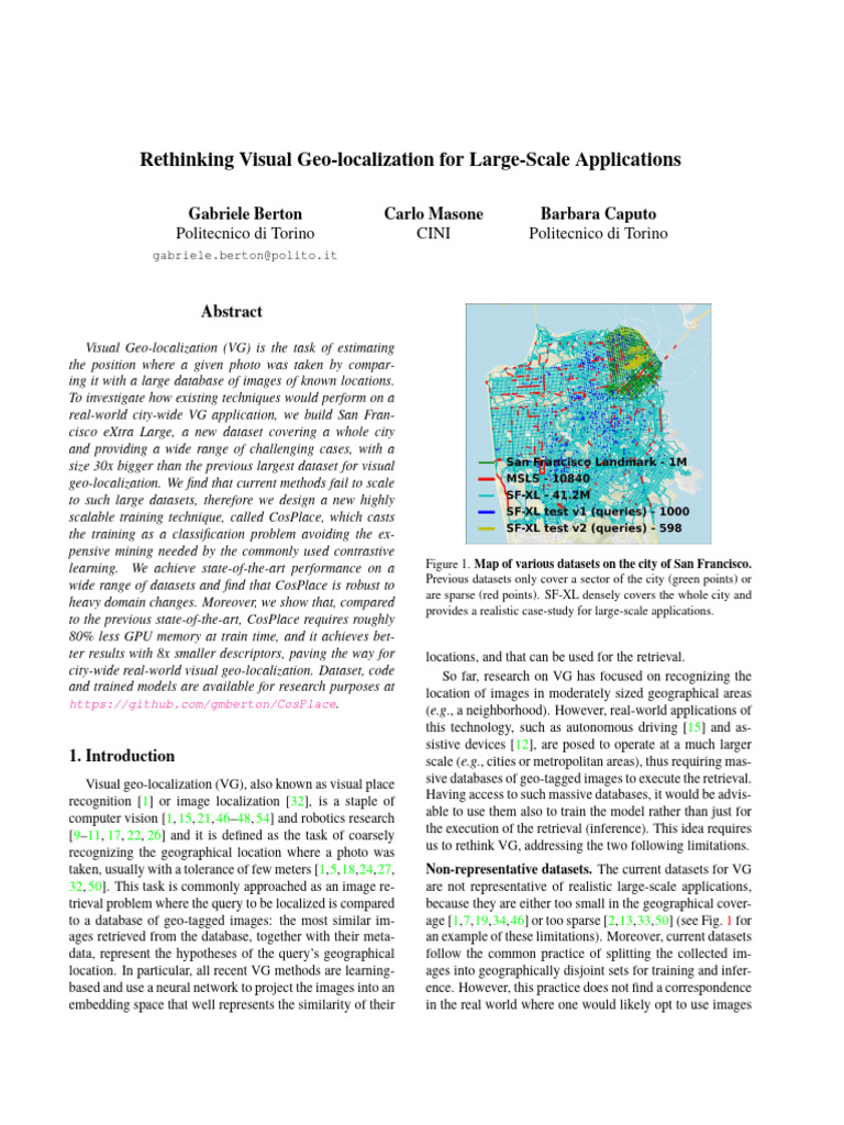 Rethinking Visual Geo-Localization For Large-Scale Applications | PDF ...