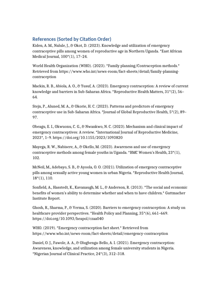 Sorted References by Citation Order Halima Ibrahim Hashim | PDF | Birth ...