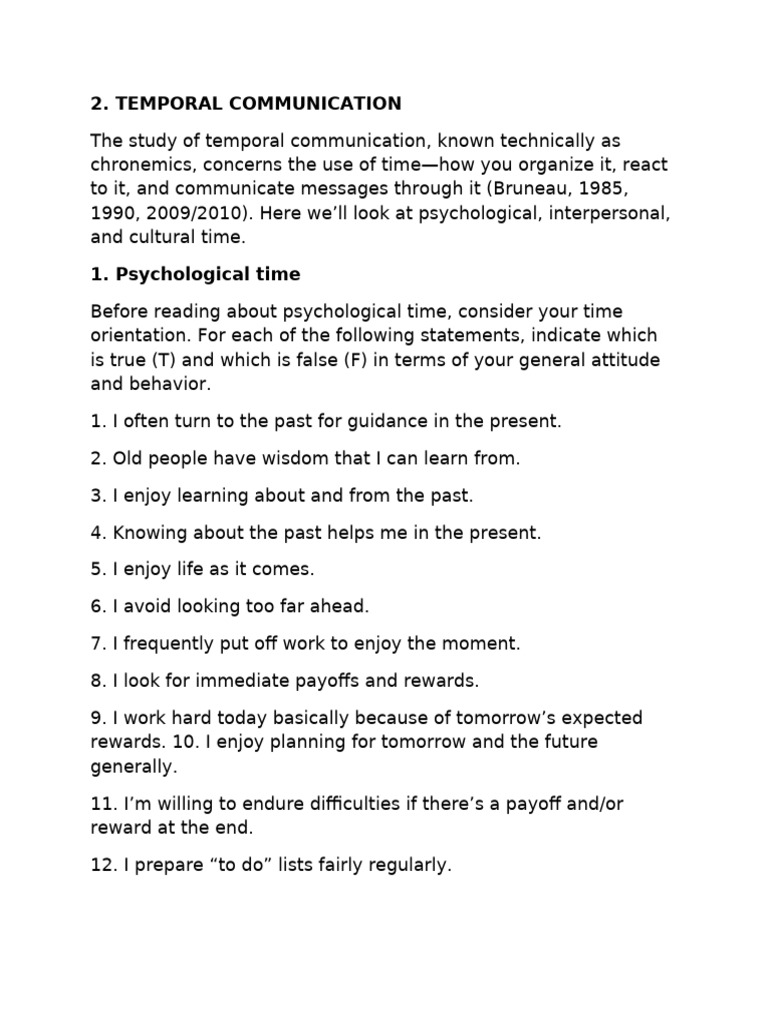 Understanding Temporal Communication | PDF | Odor | Communication