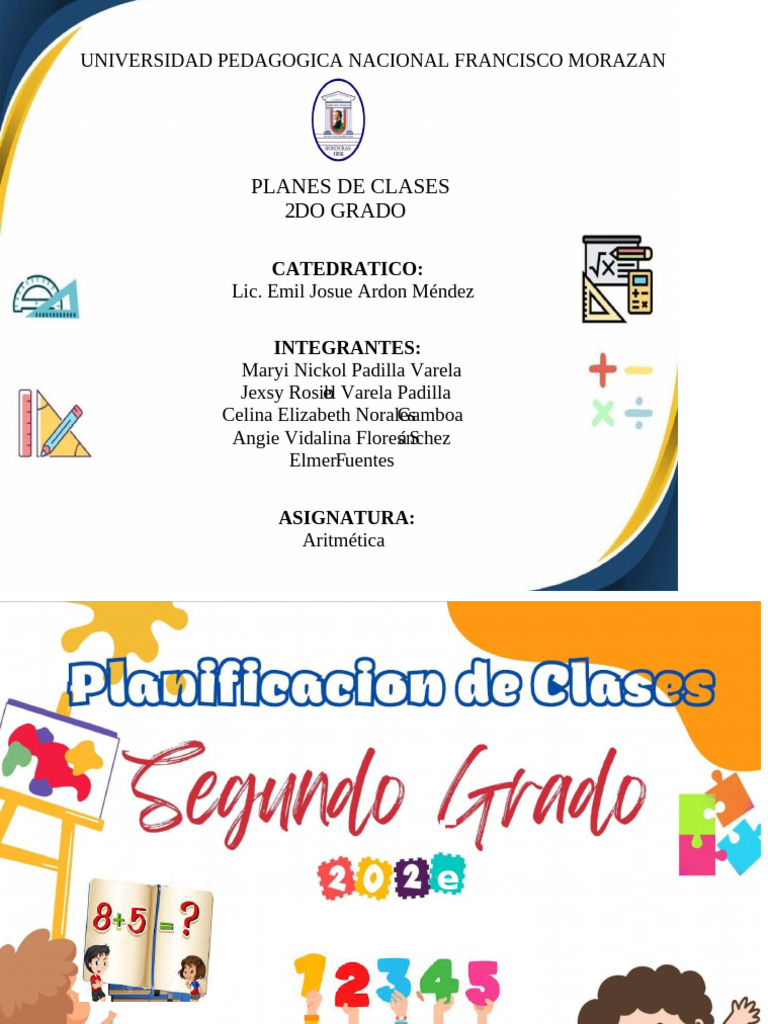 Plan de Clases de Matemáticas 2° Grado | PDF | Sustracción | Multiplicación