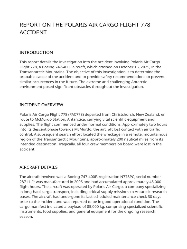 Polaris Air Cargo Flight 778 Accident Report | PDF | Flight Recorder ...