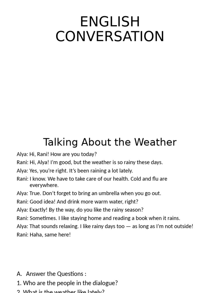 English Conversation: Discussing Weather | PDF
