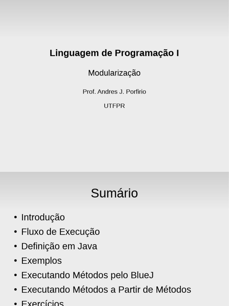 Modularização em Programação Java | PDF | Método (programação de ...