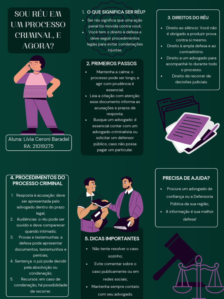 Direitos e Passos do Réu em Processo Criminal | PDF | Réu | Advogado