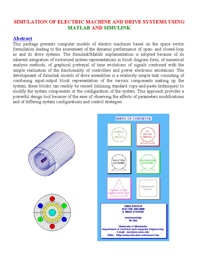 Simulation of Electric Machines Using Mathlab | PDF