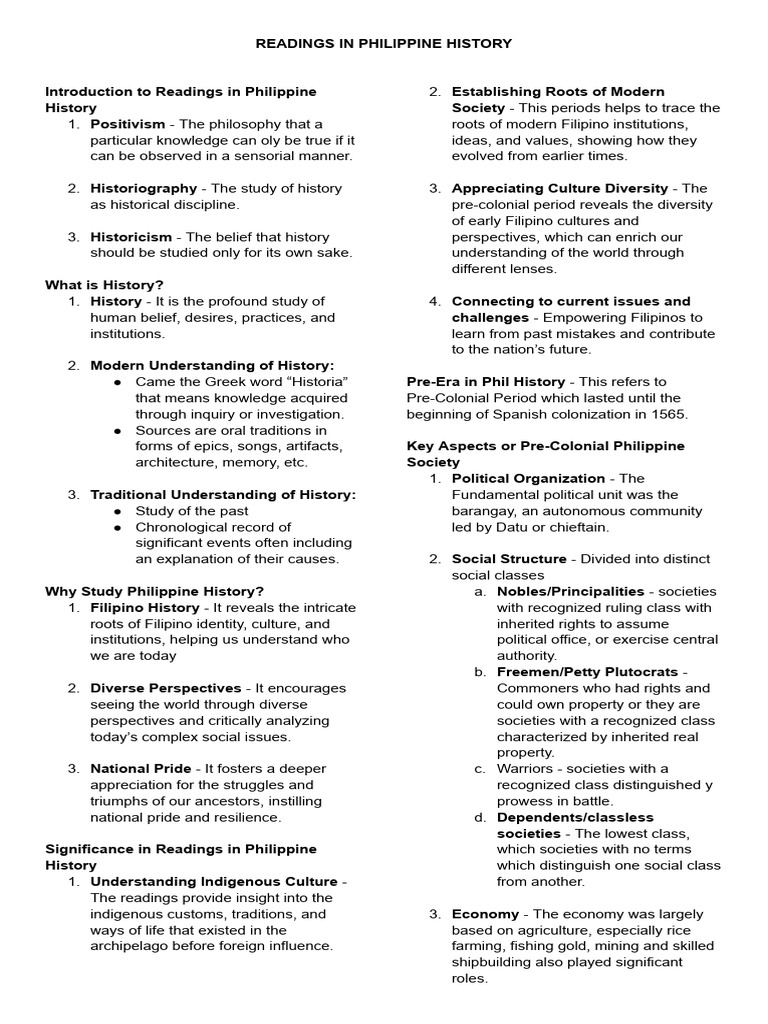 Philippine History: Key Concepts & Eras | PDF | Philippines