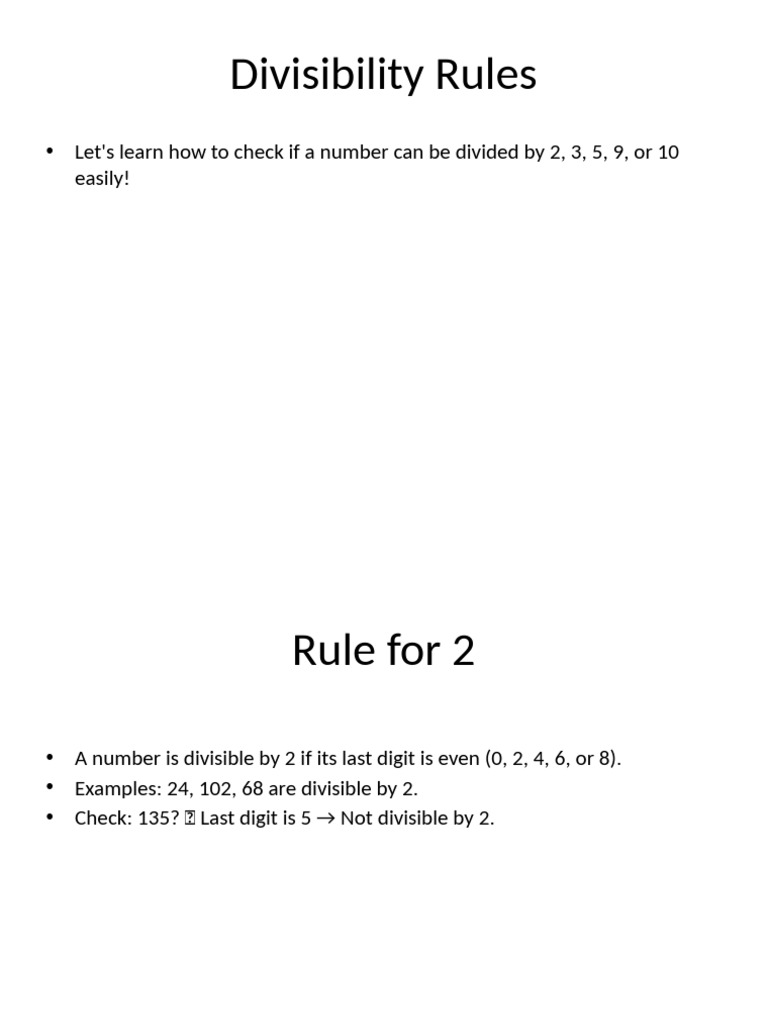 Divisibility Rules for Numbers Explained | PDF