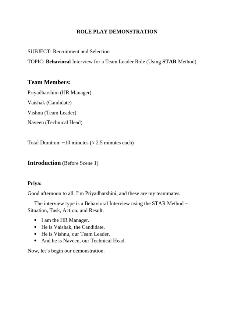 Role Play Demonstration-1 | PDF | Psychological Concepts | Learning