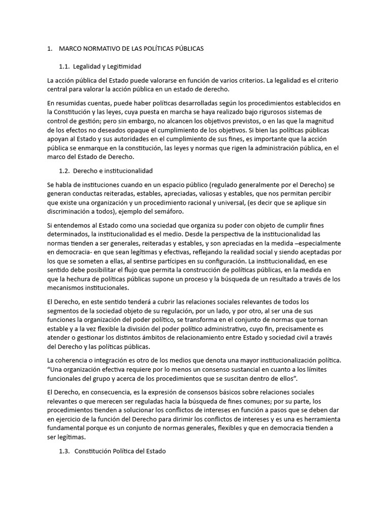 Marco Normativo de Políticas Públicas | PDF | Administración Pública ...