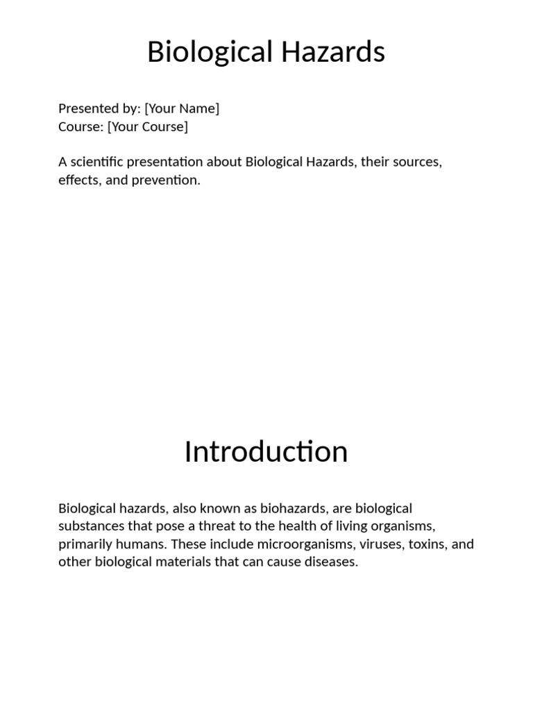 Understanding Biological Hazards | PDF