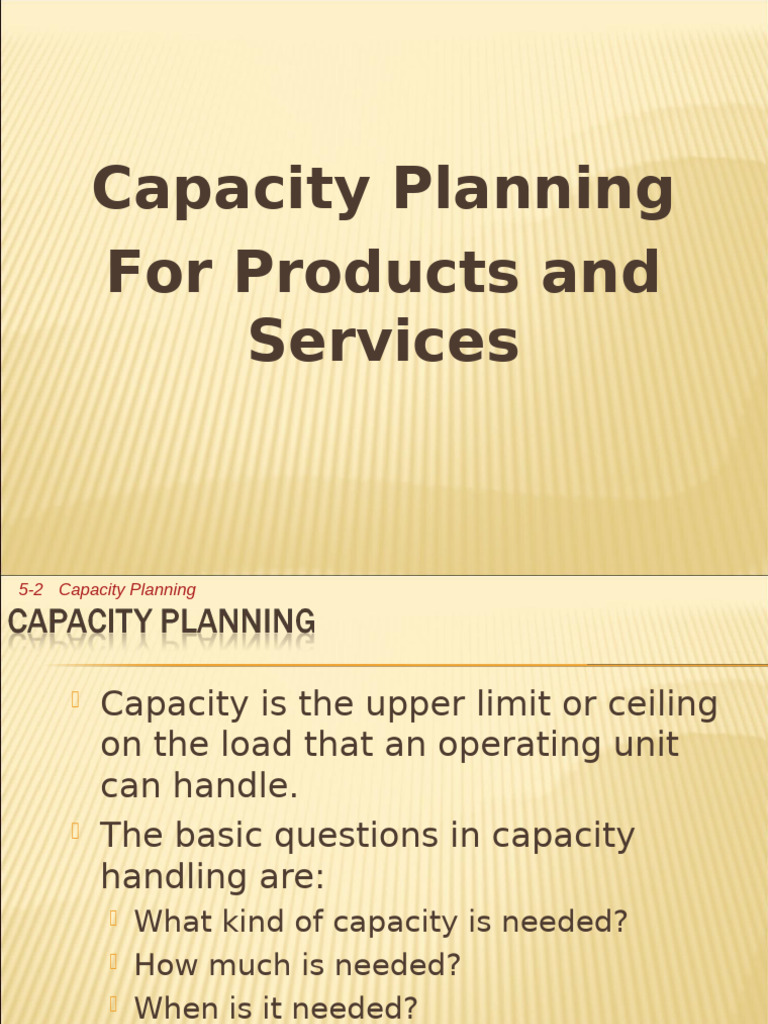 Effective Capacity Planning Guide | PDF | Average Cost | Business Economics