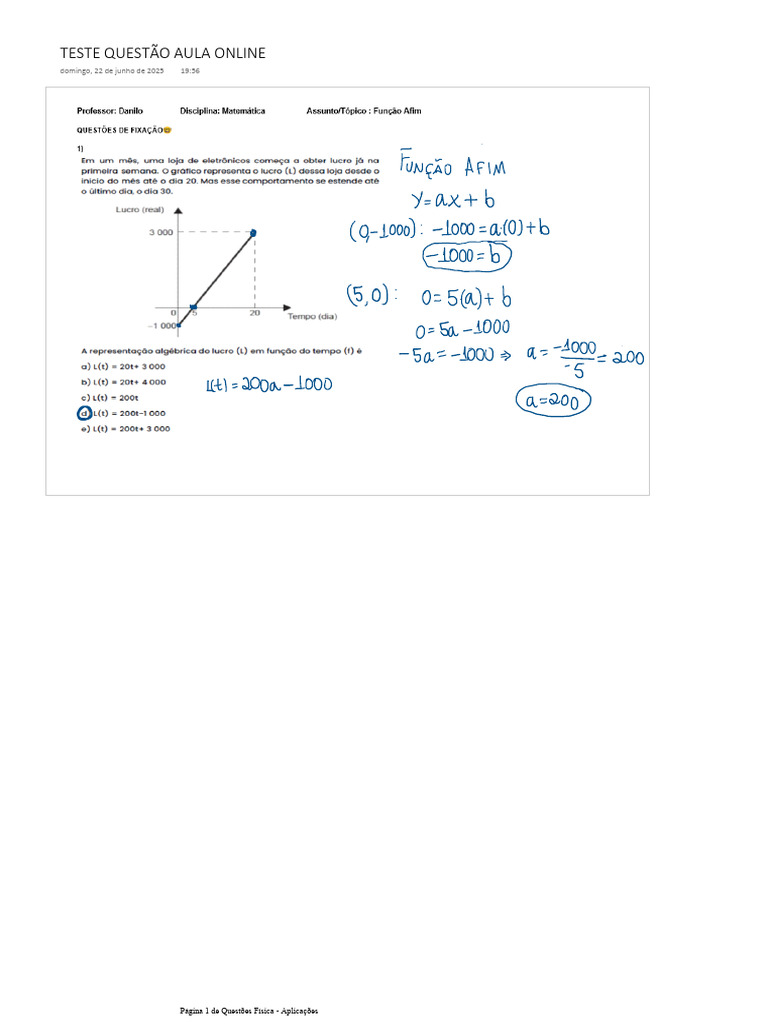 Teste Questão Aula Online | PDF