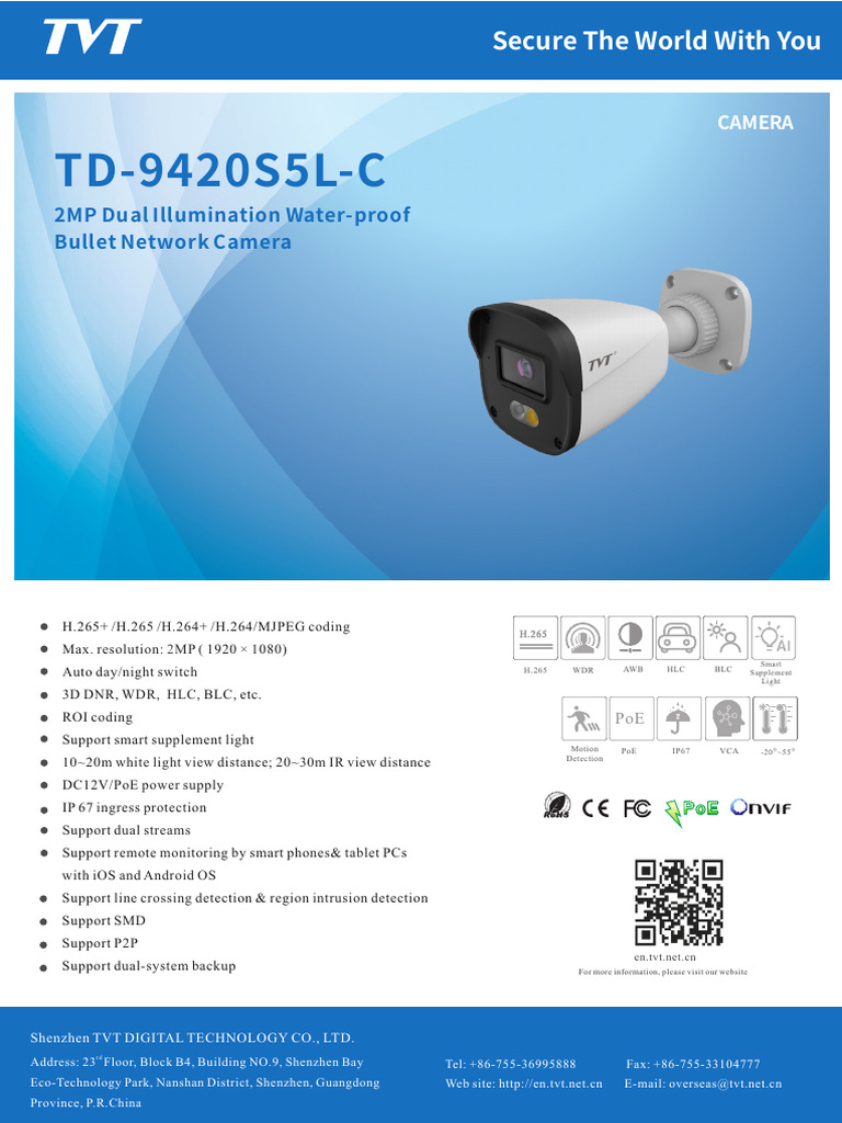 2MP Waterproof Bullet Network Camera | PDF | Mobile Computers | Equipment