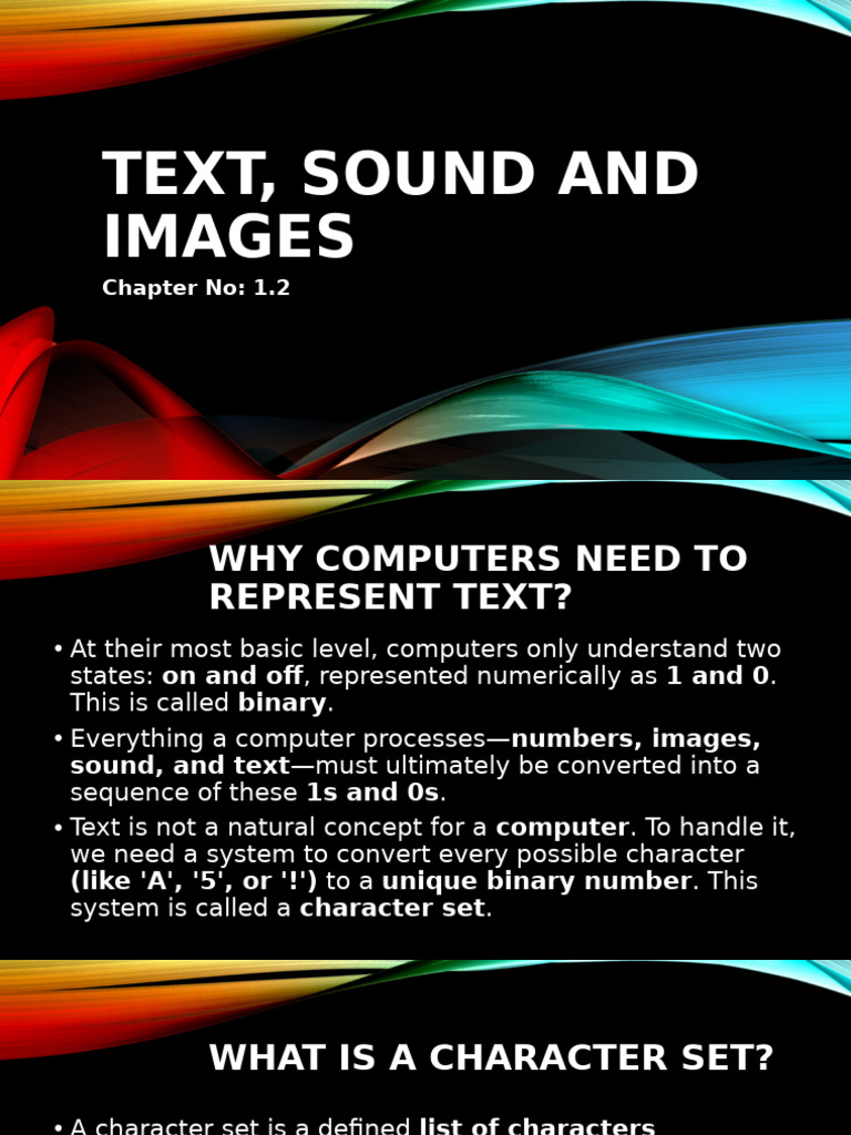 Text Sound and Images | PDF | Byte | Character Encoding