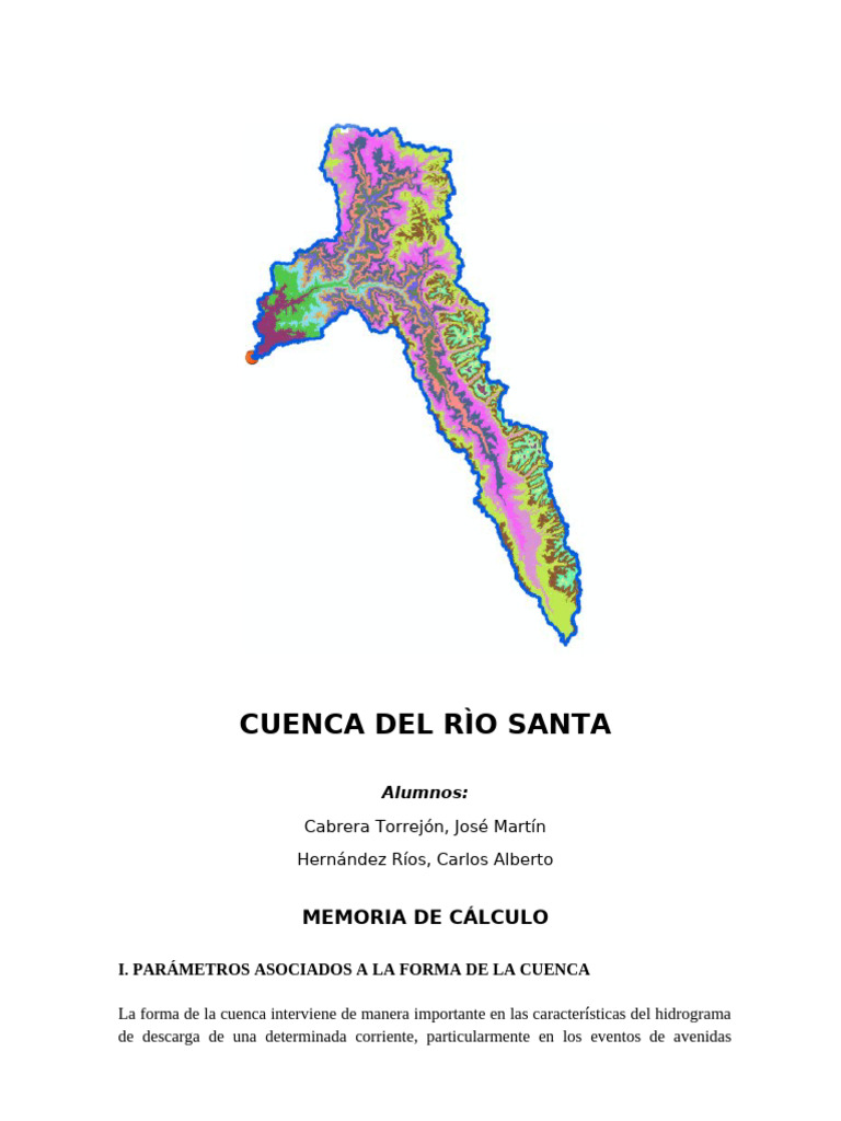 Parámetros Hidrológicos Cuenca Río Santa | PDF | Línea de contorno ...