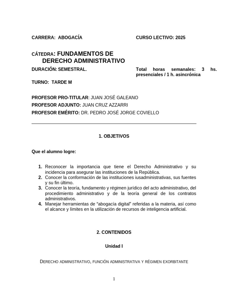 Fundamentos de Derecho Administrativo 2025 | PDF | Caso de ley | Regulación