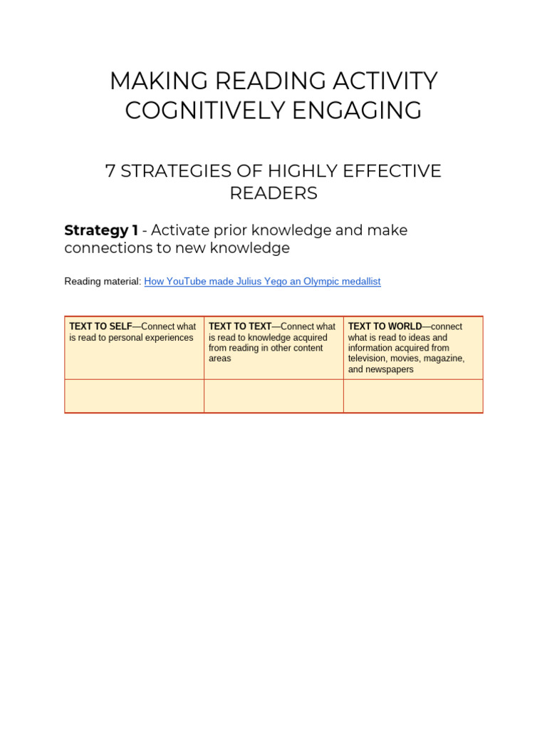 7 Strategies for Engaging Reading Activities | PDF