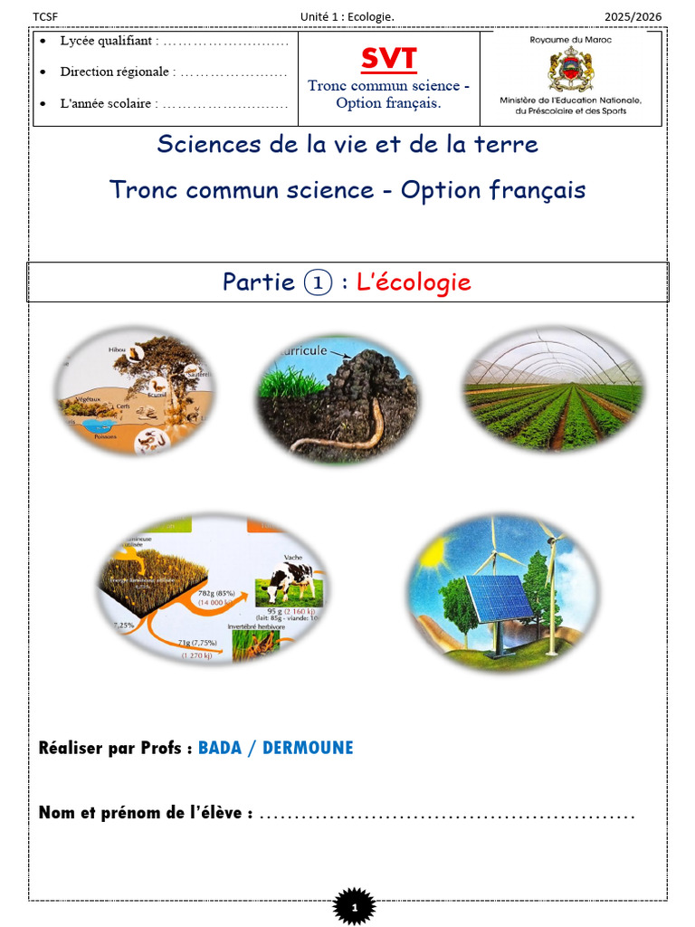 Introduction à l'écologie en SVT | PDF | Écologie