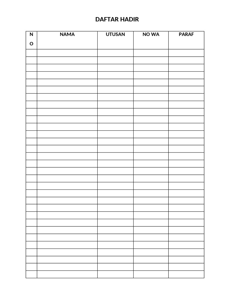 Daftar Hadir | PDF