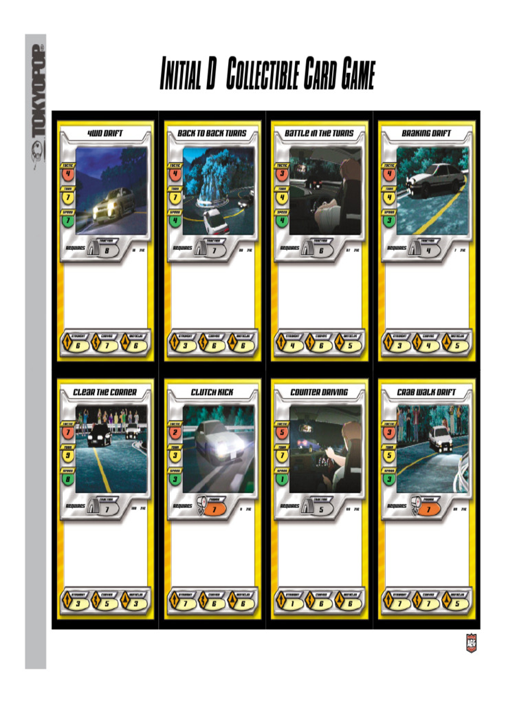 Initial D Collectible Card Game Maneuvers | PDF | Land Vehicles | Motor ...