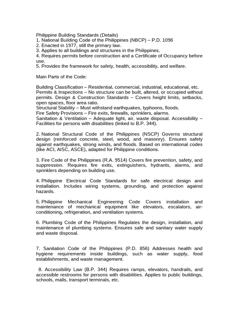 Philippine Building Standards Overview | PDF | Building Code | Fire Safety