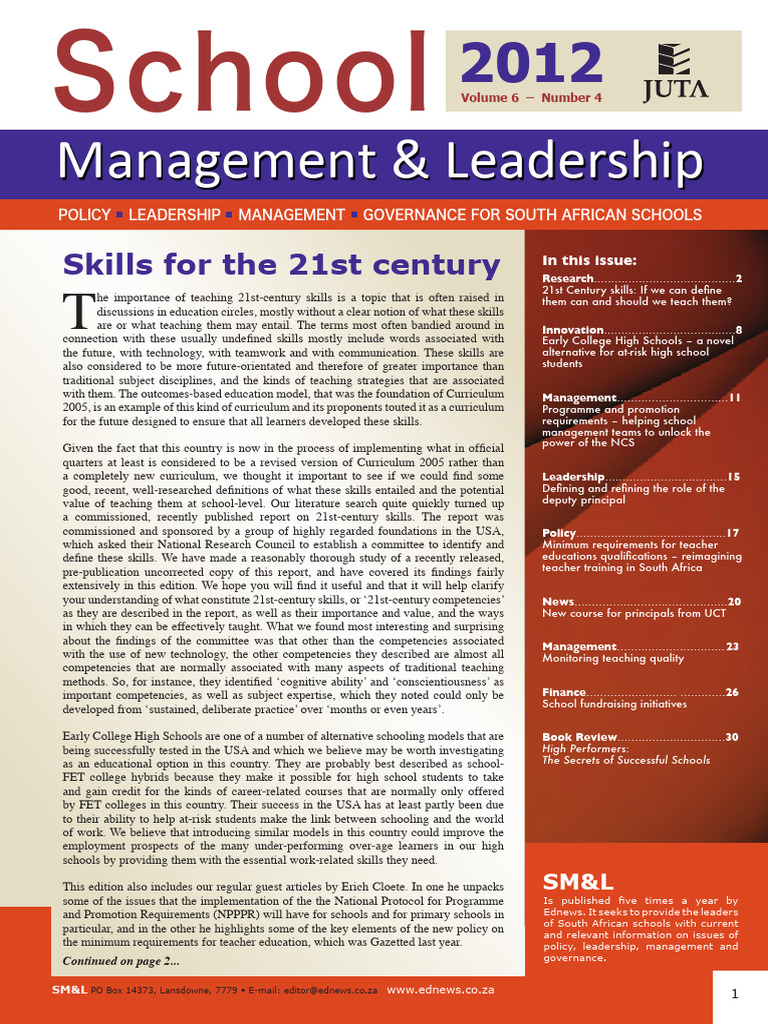 School Management & Leadership | PDF | Educational Assessment | Learning