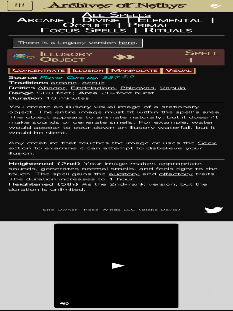 Illusory Object - Spells - Archives of Nethys Pathfinder 2nd Edition ...