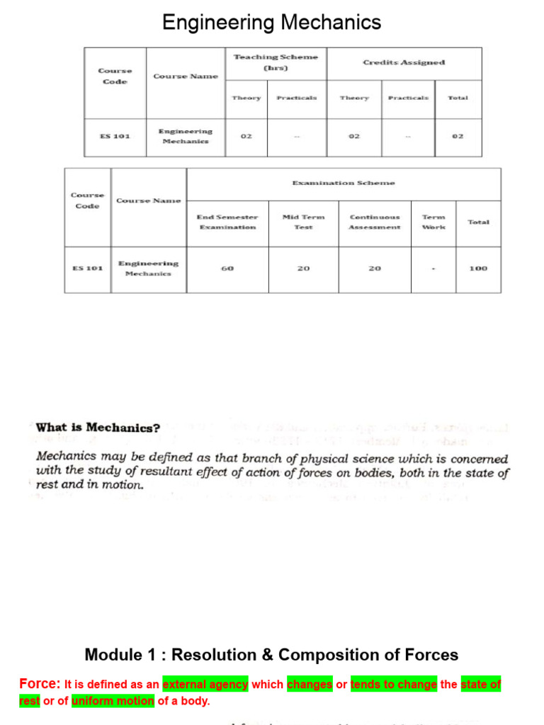 Understanding Forces in Engineering Mechanics | PDF | Force ...