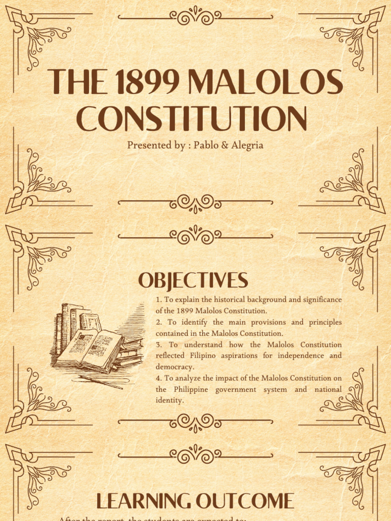 1899 Malolos Constitution Overview | PDF | Legal Documents | Political ...
