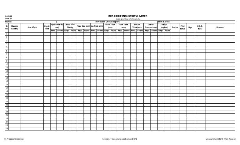 In Process Check Report | PDF