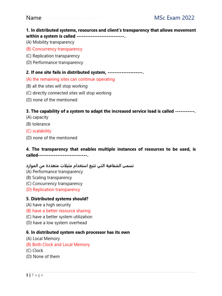 MSc Exam 2022: Distributed Systems Concepts | PDF | Distributed ...