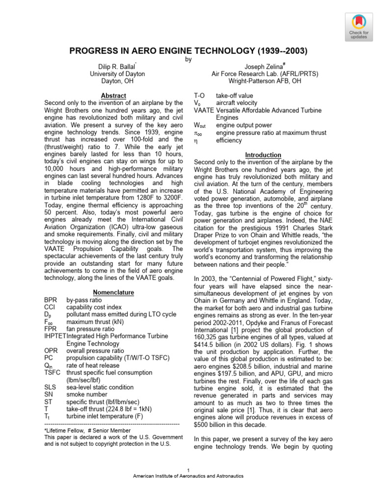 Aero Engine Technology Trends 1939-2003 | PDF | Jet Engine | Gas ...