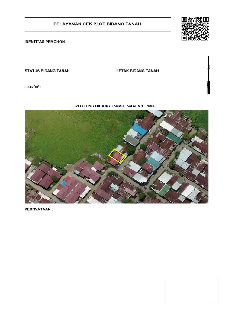 Cek Plot Tanah Pemohon A. Asmaul | PDF