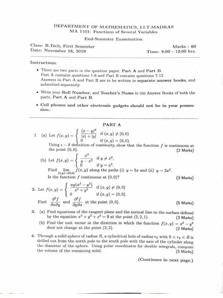 Endsem Iit Maths Eng | PDF