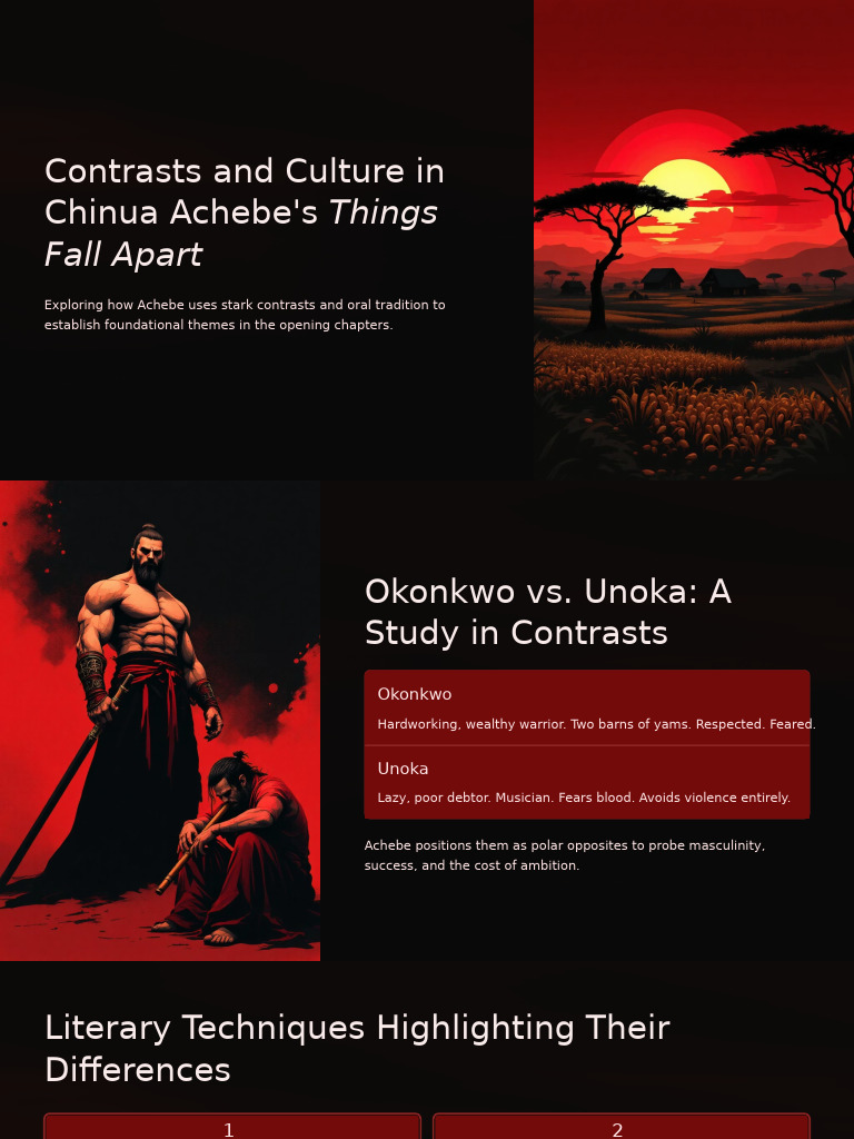 Contrasts and Culture in Chinua Achebes Things Fall Apart | PDF ...