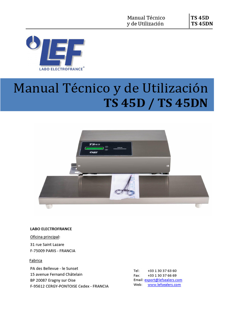 Manual Técnico Selladora TS 45D/DN | PDF | Enchufes y tomas de ...