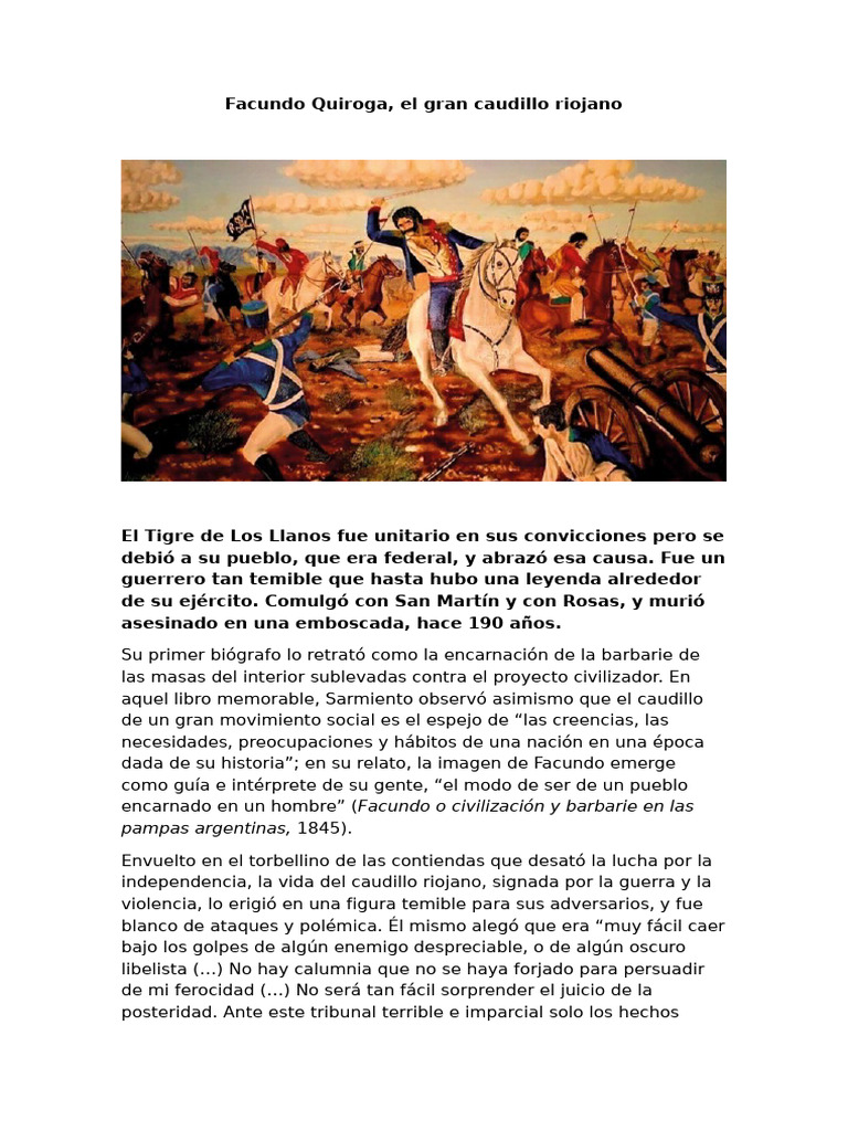 Facundo Quiroga | PDF | Argentina