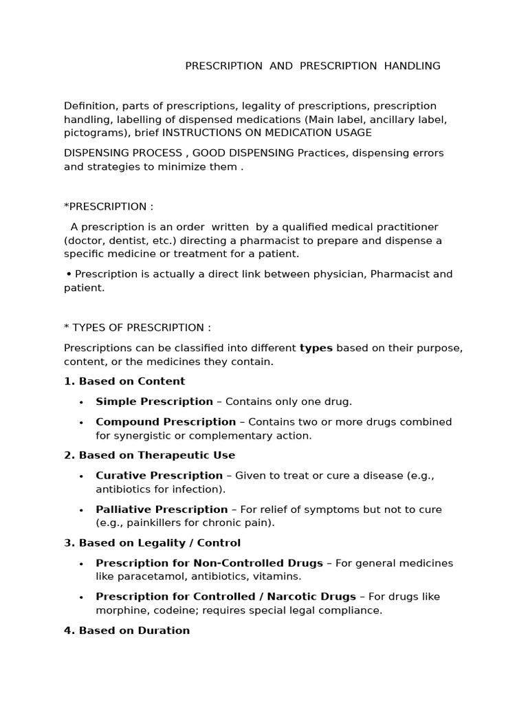 Prescription Handling in Pharmacy Practice | PDF | Medical Prescription ...