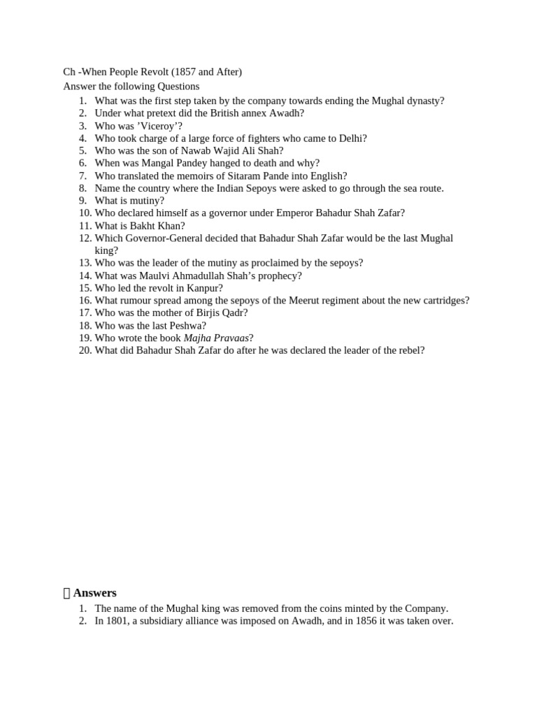 Ch5 Question and Answers | PDF