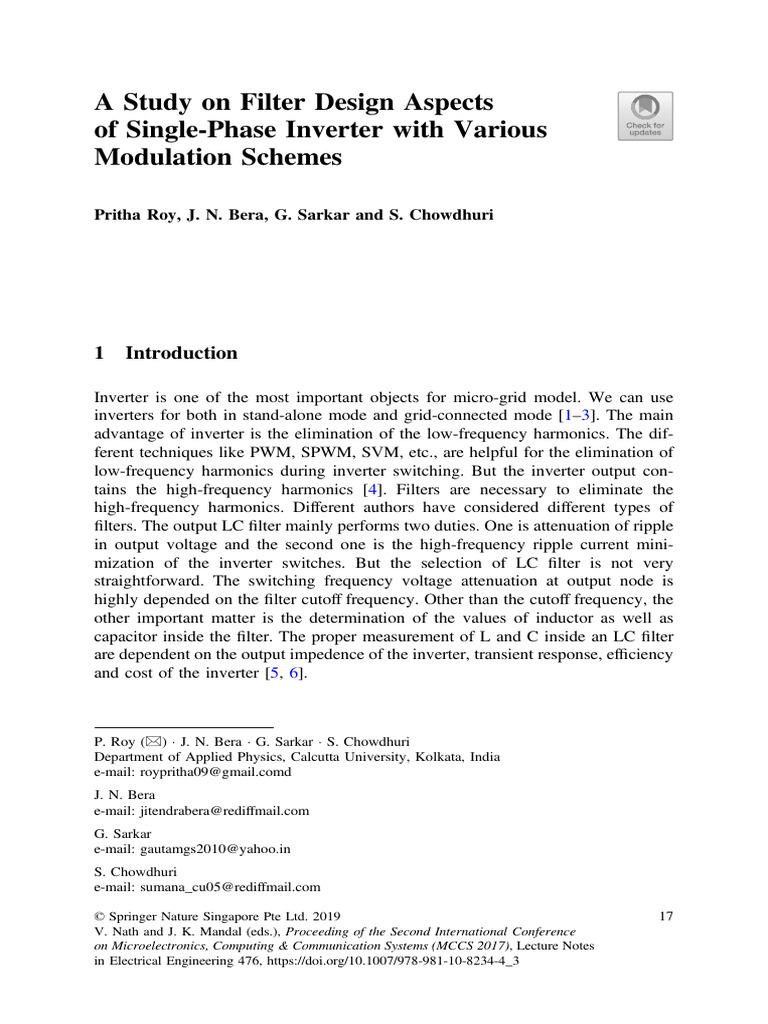 Filter Design for Single-Phase Inverters | PDF | Power Inverter ...